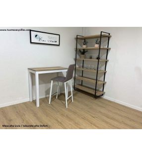 Mesa alta mostrador Livia fondo 45 y 50 cm encimera estratificado con extensible frontal  - 3