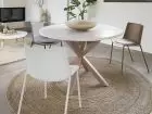 Mesa redonda de patas cruzadas Argo en blanco, madera o negra  - 28