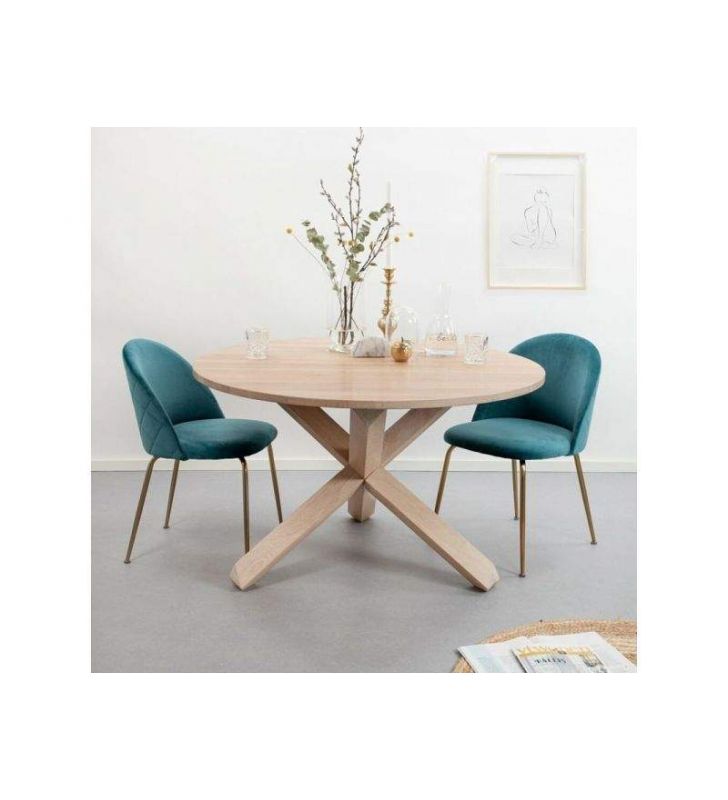 Table à manger ronde Lotus comptoir en bois  - 1