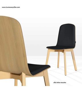 Chaise et siège Dolce tessuto de style nordique en 2 couleurs  - 1