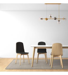 Silla Dolce tessuto de estilo nórdico y asiento en 2 colores  - 2