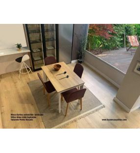 Table extensible Gorbea de longueur 160 cm et profondeur de 70, 80 ou 90 cm en stratifié - 6