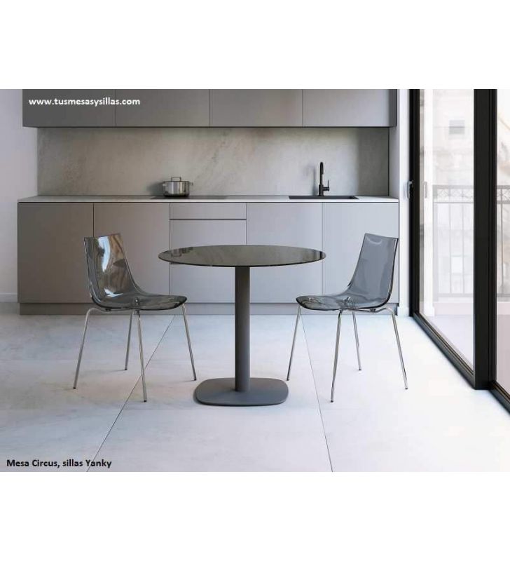 Plateau-rond-verre-noir