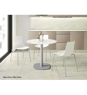 Table ronde moderne Circus de style nordique avec base centrale - 6