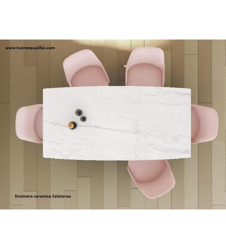 Mesa Infinity extensible, diseño moderno con patas metalicas inclinadas  - 1