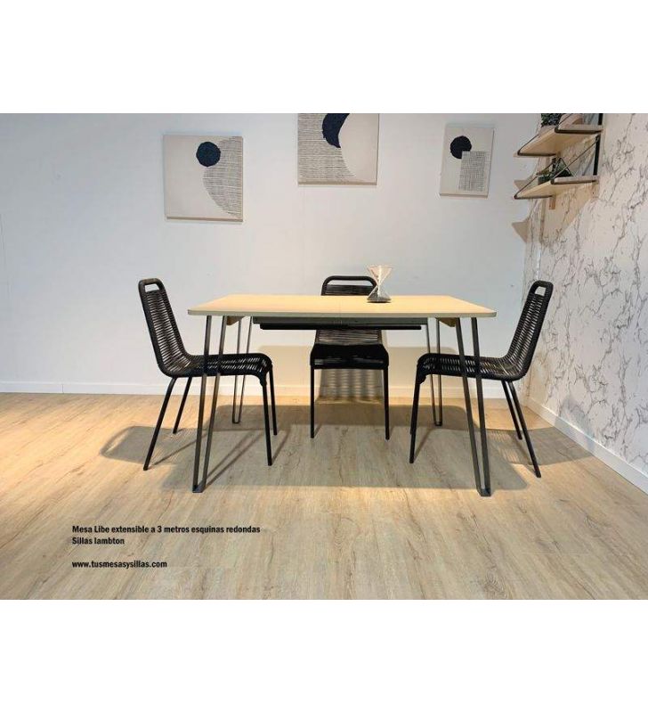 Table Libe au design moderne et aux coins arrondis extensible jusqu'à 3 mètres  - 6