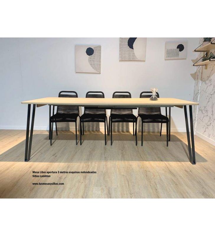 Table Libe au design moderne et aux coins arrondis extensible jusqu'à 3 mètres  - 8