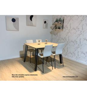 Table Libe au design moderne et aux coins arrondis extensible jusqu'à 3 mètres  - 1