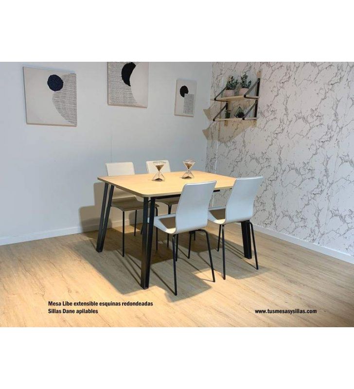 Table Libe au design moderne et aux coins arrondis extensible jusqu'à 3 mètres  - 1