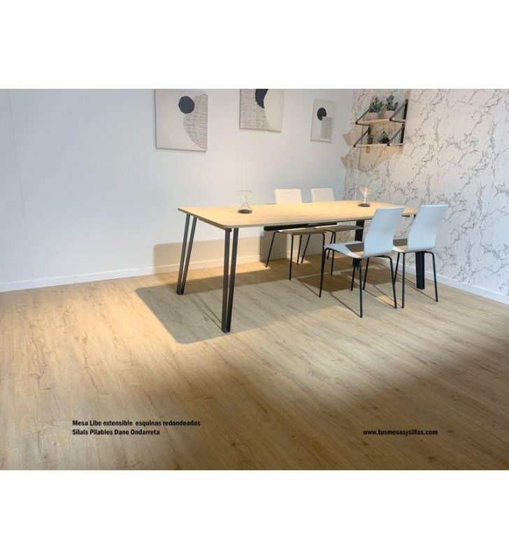 Table Libe au design moderne et aux coins arrondis extensible jusqu'à 3 mètres  - 11