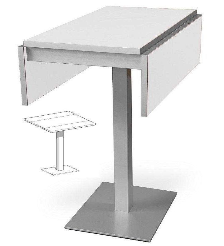 Table Mare, étroite et avec 2 ailes rabattables pour les petites cuisines et une base centrale.  - 1