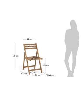 Silla plegable en madera de Acacia para interior o terraza exterior  - 8
