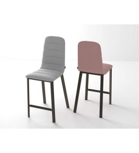 Taburete alto elegante Pulsar tapizado con patas metalicas  - 2