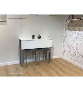 table-de-cuisine-etroite-blanche