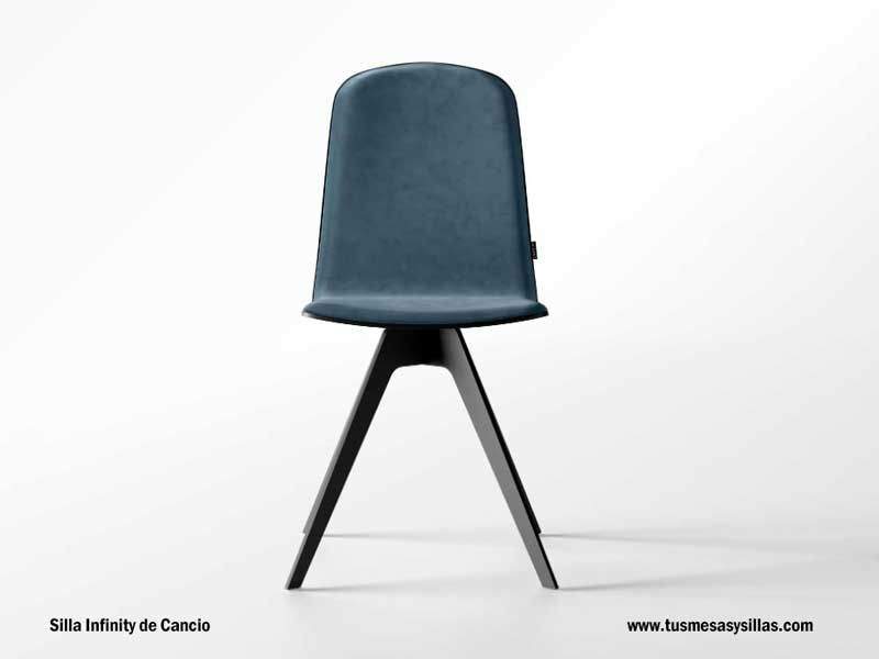 Silla Infinity en dos colores para comedor de diseño de Cancio con patas metálicas  - 1
