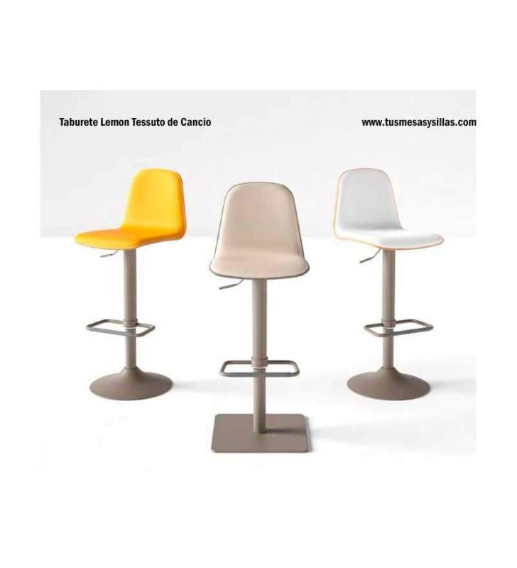Taburete alto Lemon regulable en altura, asiento en 2 tonos para barras o mostrador de cocina  - 1