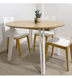 Table fixe ronde Libe avec pieds en métal et design moderne, cuisine ou salle à manger  - 2