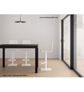 Taburete alto Palma con respaldo y asiento elevable para mostrador  - 2