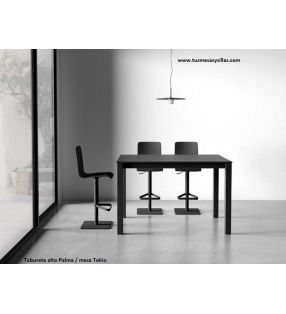 Taburete alto Palma con respaldo y asiento elevable para mostrador  - 3