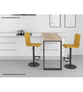 Taburete alto Palma con respaldo y asiento elevable para mostrador  - 4