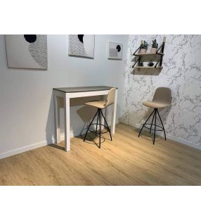 Totem, tabouret haut étroit avec dossier en bois, laqué ou rembourré  - 9