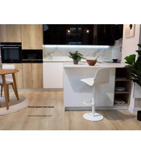 Chaise de bar Lemon, tabouret réglable pour comptoir ou table haute - 2