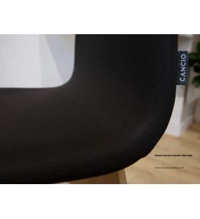 Tabouret haut Dolce Cancio au design nordique avec pieds en bois  - 11