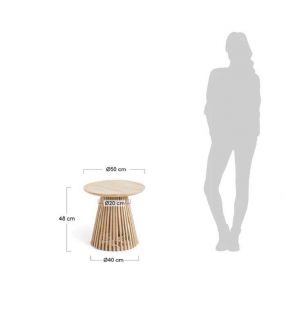 Mesa redonda auxiliar Jeanette de comedor de 50 cm de diametro - 5