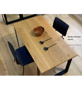 Table Elurra avec bois de chêne ou de hêtre massif et pieds en métal  - 4