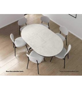 Mesa Sfera redonda extensible de Dekton para comedor de Cancio - 3