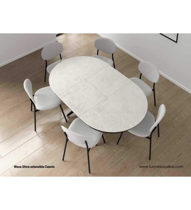Mesa Sfera redonda extensible de Dekton para comedor de Cancio  - 3