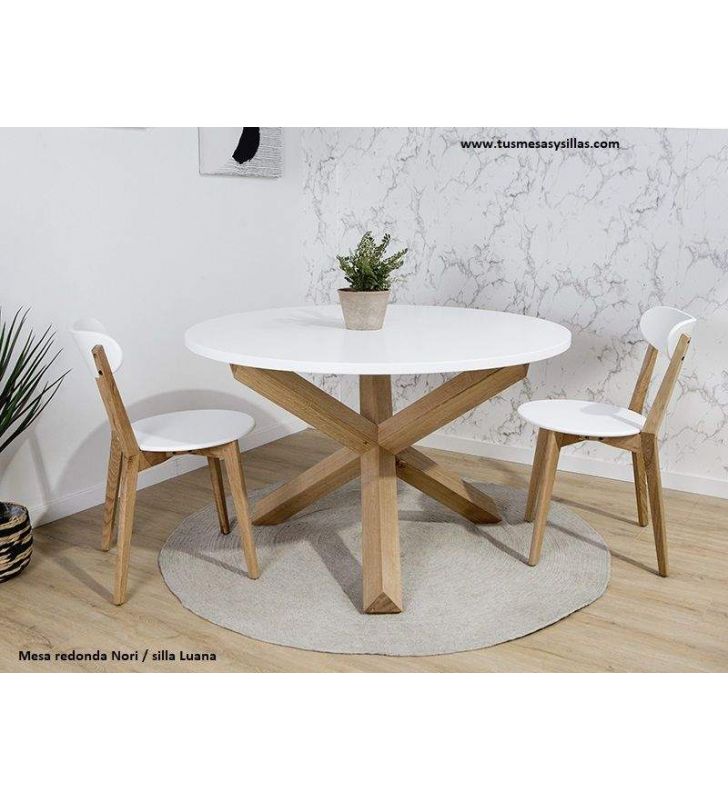 lluvia Encogimiento Aliviar Silla de cocina y comedor Areia en madera de roble y blanco estilo Nordico