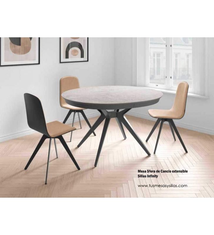 Mesa comedor redonda extensible Hidra - Muebles Polque. Tienda de Muebles  en Pamplona y Online.