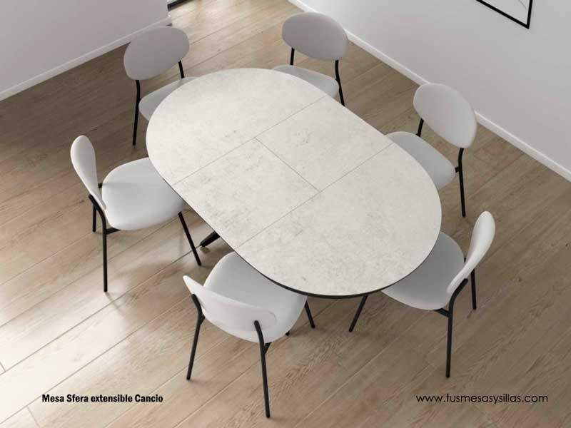 Mesa comedor redonda extensible Hidra - Muebles Polque. Tienda de Muebles  en Pamplona y Online.