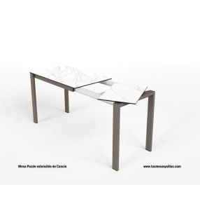Mesa Puzzle de cancio extensible de cocina con extensión de una pieza  - 4