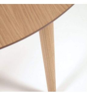 Mesa redonda extensible en roble Oqui de 120 cm de diametro  - 5