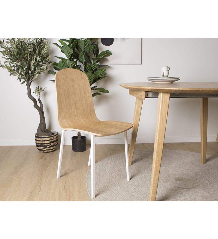 Chaise Aire pour cuisine ou salle à manger confortable et légère avec pieds en métal  - 3