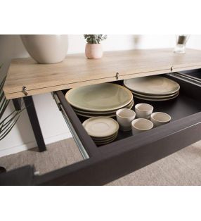 table de livre de salle à manger extensible, étroite et allongée - 10