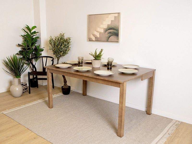 mesa libro estrecha para comedor extensible en madera, roble haya o blanco