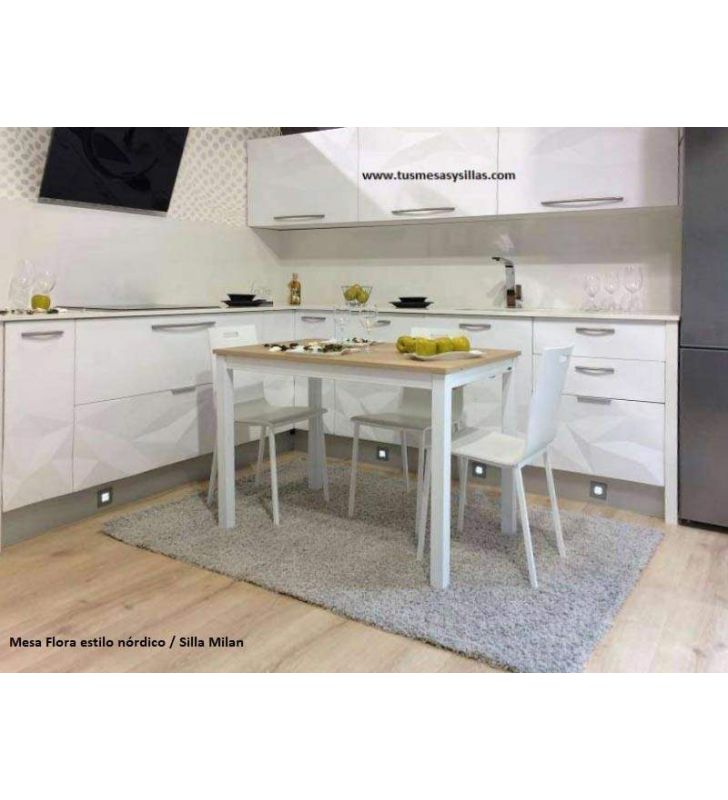 table-plan de travail-chaise-blanche-milan