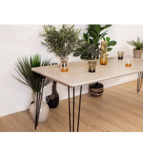 Mesa Aixi extensible para terraza con encimera blanca, marmoleada..  - 3