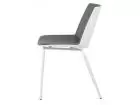 silla tapizada con asiento gris