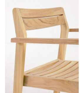 Silla con brazos para terraza Victorie en madera de Teca  - 5