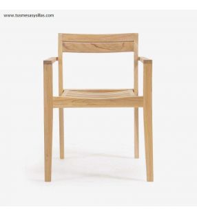Silla con brazos para terraza Victorie en madera de Teca  - 6