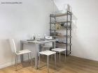 Table de livre extensible Zaha pour la cuisine et avec tiroir, côté et verre  - 5