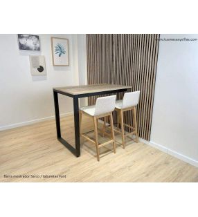 Tabouret haut avec pieds en bois pour comptoir ou espace de travail  - 16