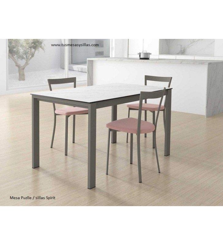 copy of Mesa Puzzle de cancio extensible de cocina con extensión de una pieza  - 3