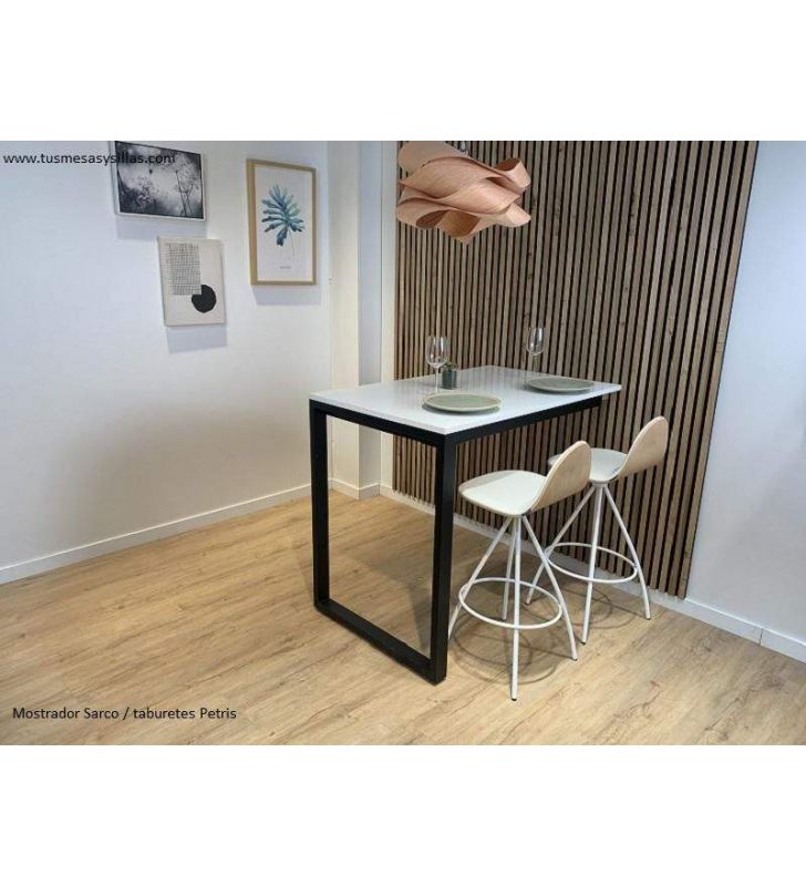 Tabouret haut avec dossier Petris en 2 teintes Tessuto  - 18