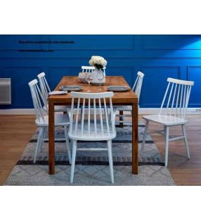 Mesa extensible en roble envejecido Briva para salón o comedor tipo rústica  - 1