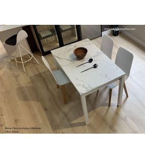 Mesa Kika extensible encimra Silestone moderna para cocina o comedor  - 7